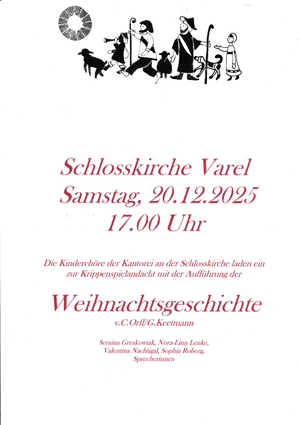 Veranstaltungsplakat zur Weihnachtsgeschichte