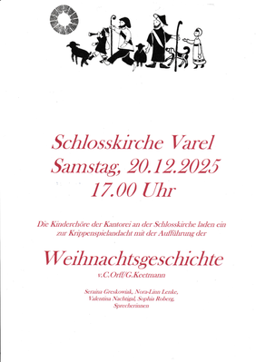Veranstaltungsplakat zur Weihnachtsgeschichte