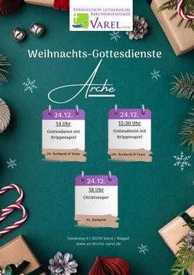 Termine Weihnachtsgottesdienste in Büppel.