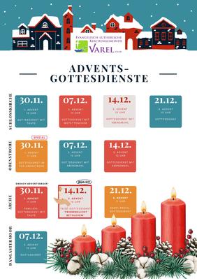 Adventsgottesdienste in der Ev. Luth. Kirchengemeinde Varel.