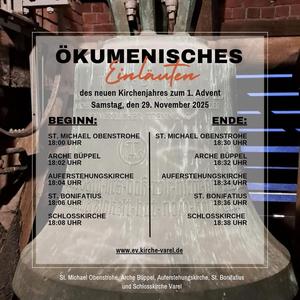 Einläuten des neuen Kirchenjahres am 1. Advent 2025.