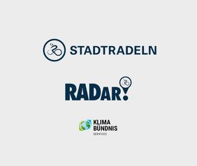 Logo STADTRADELN. Eine Kampagne von Klima-Bündnis Services.