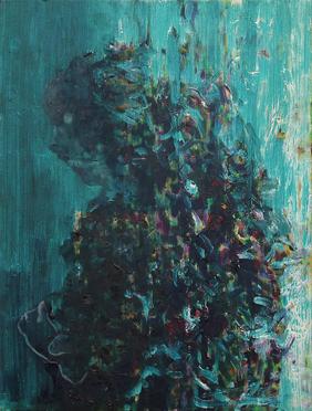 Esther zweifelnd, Öl auf Gewebe