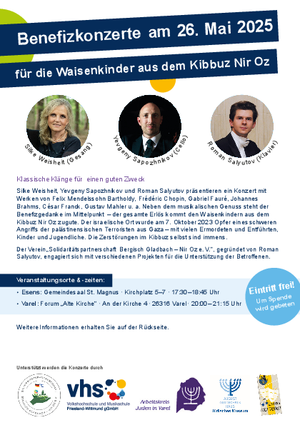 Benefizkonzert für die Waisenkinder aus dem Kibbuz Nir Oz