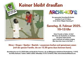 Einladung Arche-Kids am 8. Februar 2025.